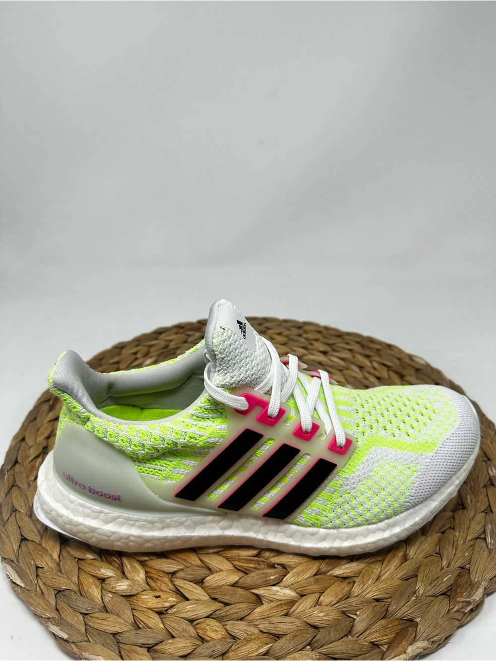 adidas Ultraboost White Neon Yellow Pink Black Running Shoes